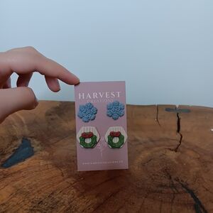 NWT Harvest Creations Christmas Holiday Polymer Clay Earrings